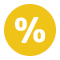 icon illustration of a percent sign