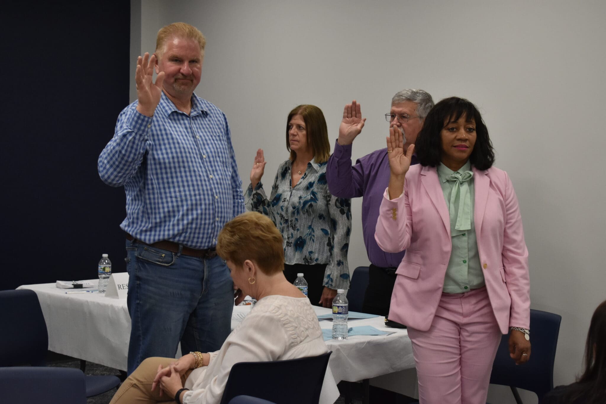 new board members being sworn in